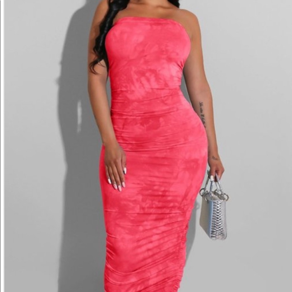Sexy strapless maxi dress